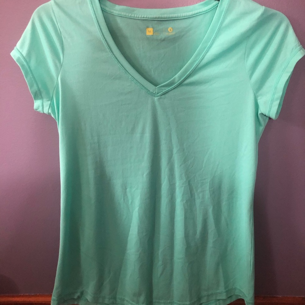 Teal light weight work out v-neck